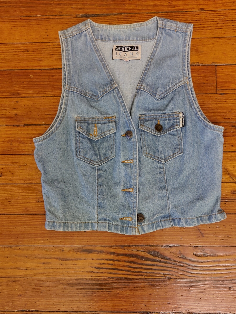Vintage Squeeze Jeans Denim Crop Vest